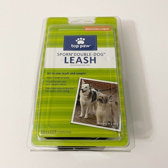 Top Paw Sporn Double Dog Leash Medium/Large - Picture 1 of 16